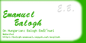 emanuel balogh business card